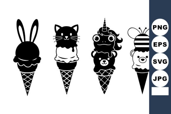 Animal Ice Cream Cone Vectors Review