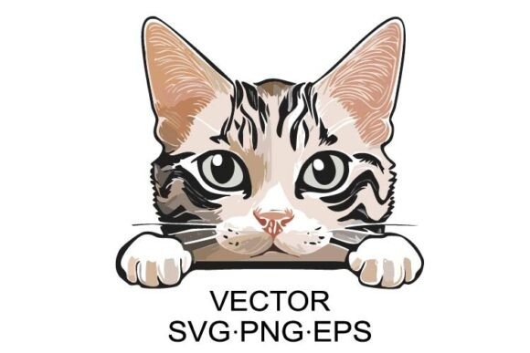 Cat Face Peeking Cat SVG Nterers Design