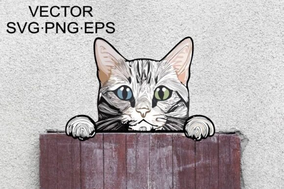 Cat Face Peeking Cat SVG PNG EPS Peeking