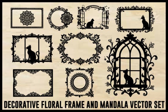 Decorative Floral Frame and Mandala Vect