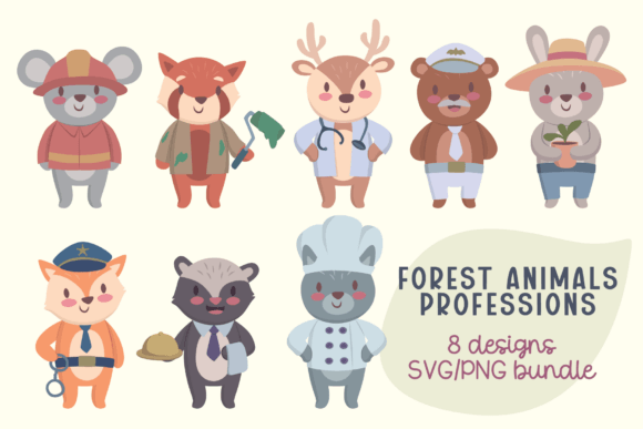 Forest Animals Professions Bundle