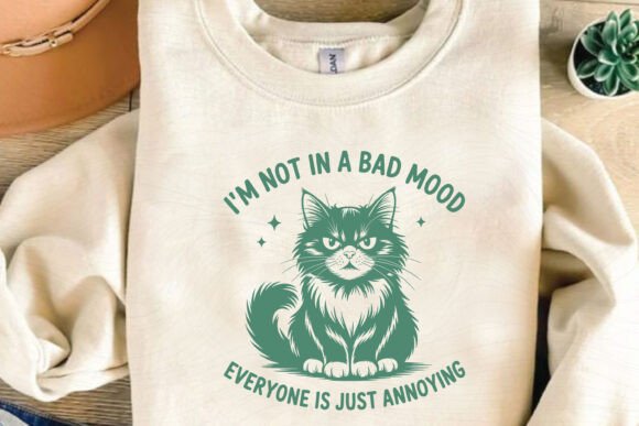 Funny Sarcastic Bad Mood Cat SVG