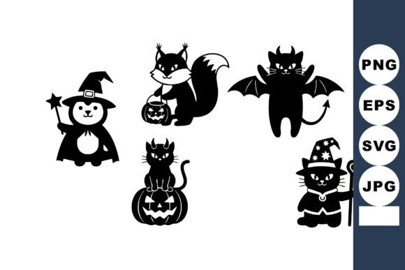 Halloween Animals Silhouette Vector