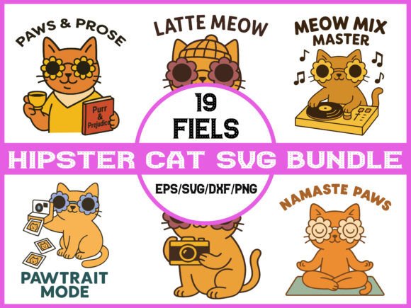 Hipster Cat SVG Bundle