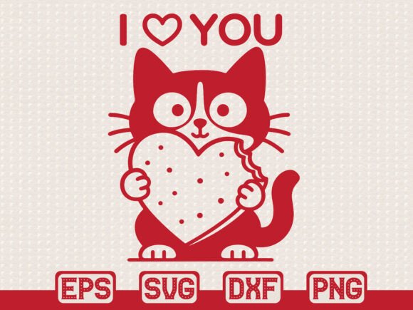 I Love You Cat SVG