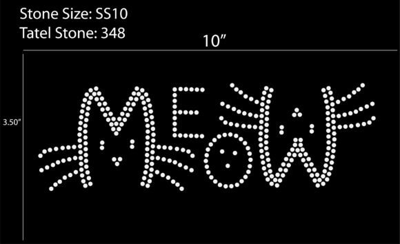 Meow Awesome Rhinestone Design