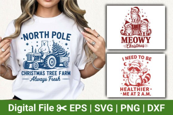 Meowy Christmas Cat SVG, Farm Shirt SVG