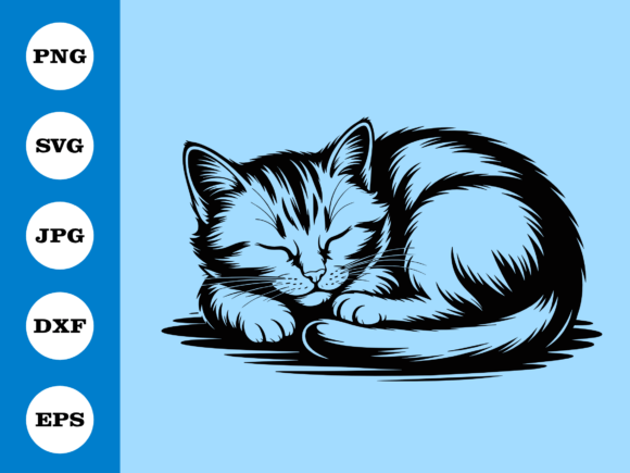 Sleeping Cat SVG Cute Pet Clipart