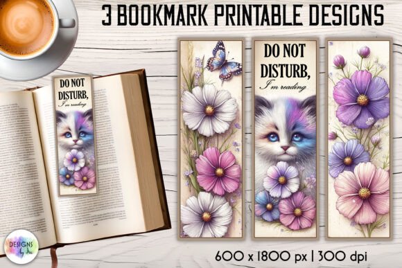 Vintage Floral and Puppy Bookmark